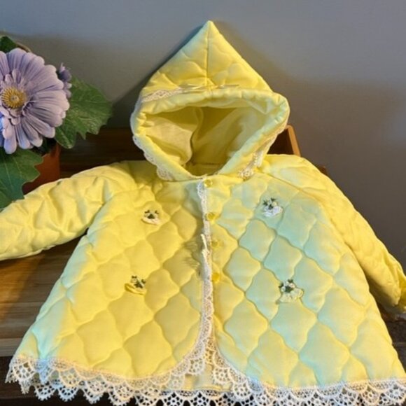 Vintage quilted baby thin flannel jumper jacket and zip up blanket Lacasse fiset - Picture 8 of 12